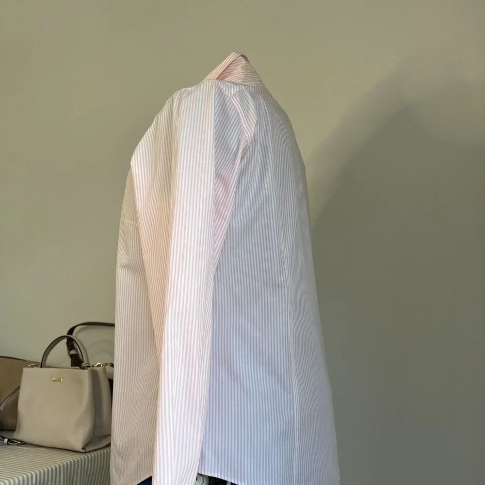Crisp button down light pink and white stipe, Kenar, Size L - XL - Picture 2 of 5